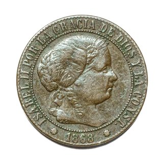 Moneda 1 céntimo de escudo 1866 Isabel II