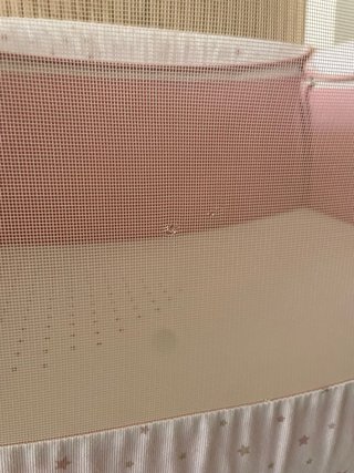 Minicuna bebé estrellas rosa
