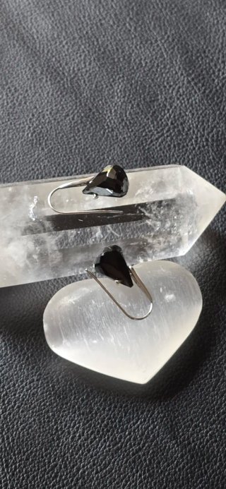 Pendientes Swarovski "Lunar " Negro y Plateados