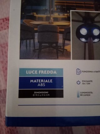 Lampada LED per ombrellone 24 luci fredde