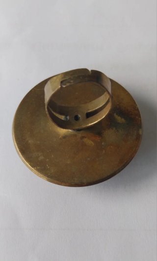Anillo ajustable Vintage Latón Espiral Azul Dorado
