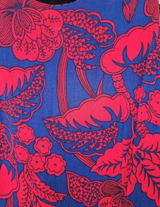 Vestido estampado Desigual azul y rojo