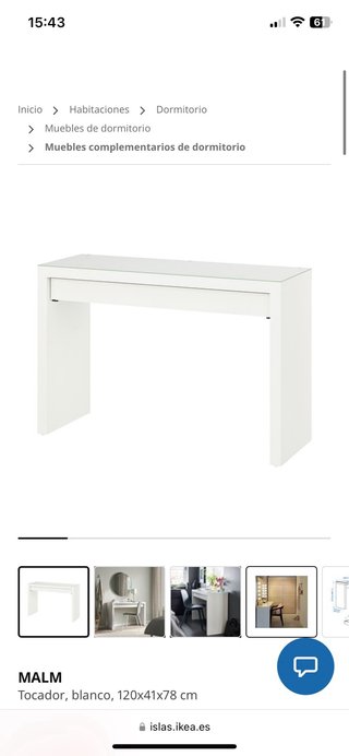 Tocador Blanco Ikea con Espejo y Luces LED