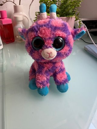 Peluche Jirafa Beanie Boo Morado y Rosa