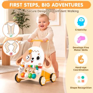 Andador Montessori Perro Madera 6 en 1
