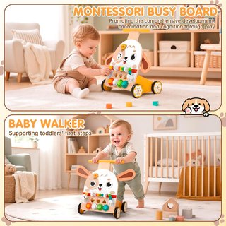 Andador Montessori Perro Madera 6 en 1
