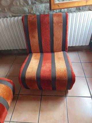 2 Sillones de tela y terciopelo