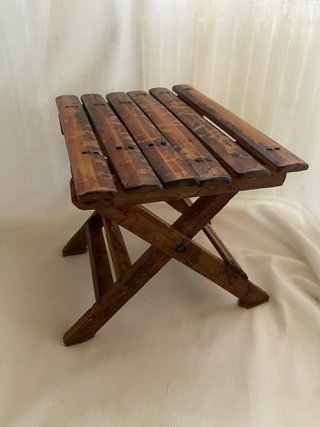 Sgabello pieghevole vintage poggiapiedi porta vasi