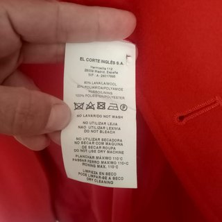 Abrigo Rojo Lana El Corte Inglés Vintage