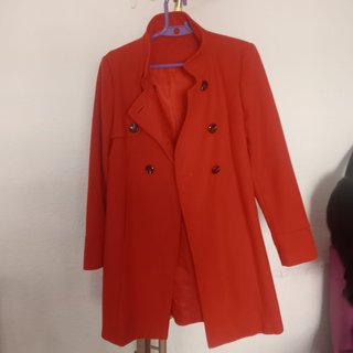 Abrigo Rojo Lana El Corte Inglés Vintage