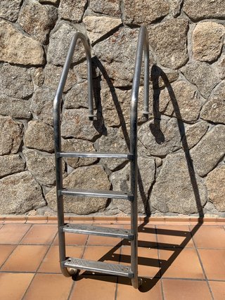 Escalera Piscina Inoxidable, 4 Escalones, 185 cm