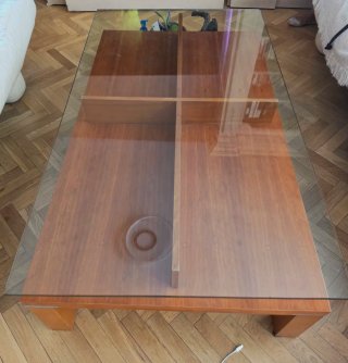 Mesa de centro madera y cristal