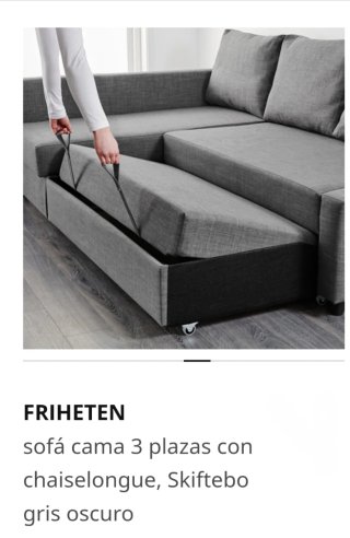 Sofá cama chaise longue gris