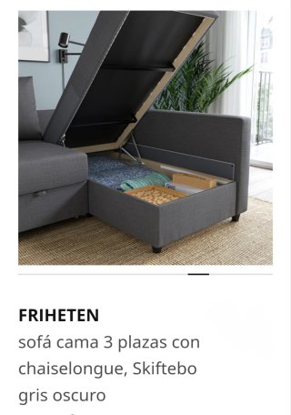 Sofá cama chaise longue gris