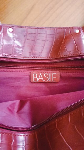 Borsa Basile effetto coccodrillo cognac