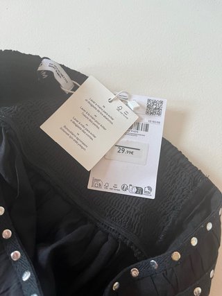 Falda Mango volantes negra talla xs