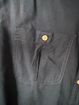 Camisa H&M Azul Marino XL Algodón Doble Bolsillo