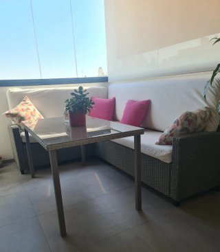 Conjunto de jardín ratán y cristal