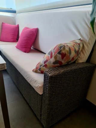 Conjunto de jardín ratán y cristal