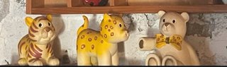 3 Animaletti Ceramica Tigre Leopardo Orso