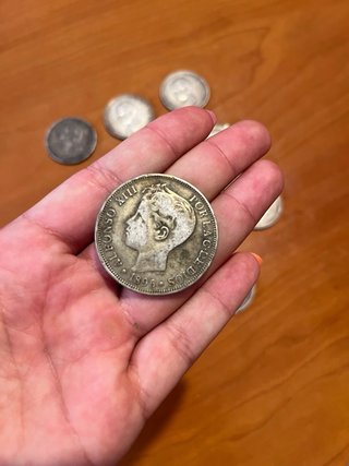 Lote 10 monedas de plata 5 Pesetas Alfonso XIII