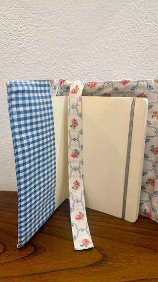 Capa Tecido Agenda/Livro Azul Floral