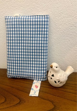 Capa Tecido Agenda/Livro Azul Floral