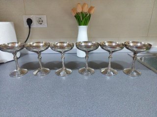 Copas de Cóctel Valero Plateadas con baño de plata