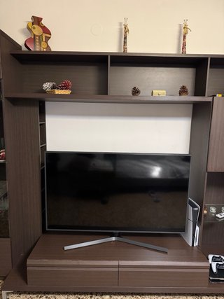 Mueble salón comedor wengue y cristal
