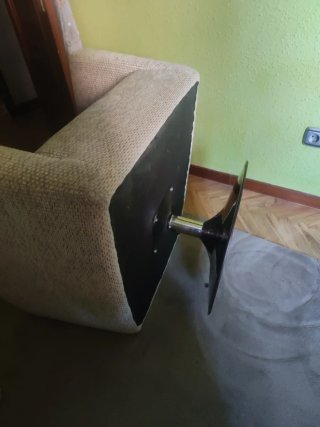 Sillón Giratorio Tapizado Tela Gris