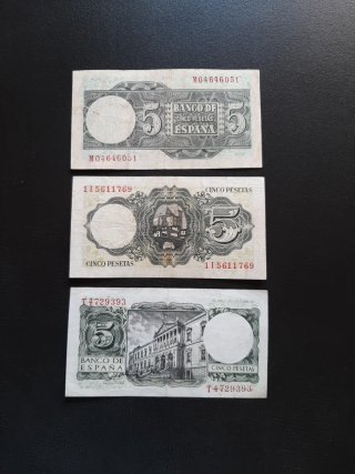 BILLETES ESPAÑOLES DE 5 PESETAS