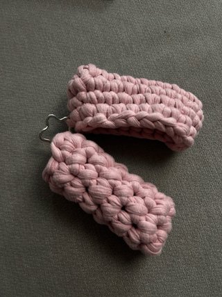 cover crochet rosa fatta a mano