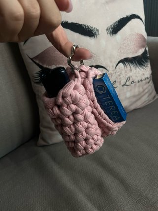 cover crochet rosa fatta a mano
