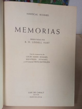 Libro Memorias del Mariscal Erwin Rommel (1965)