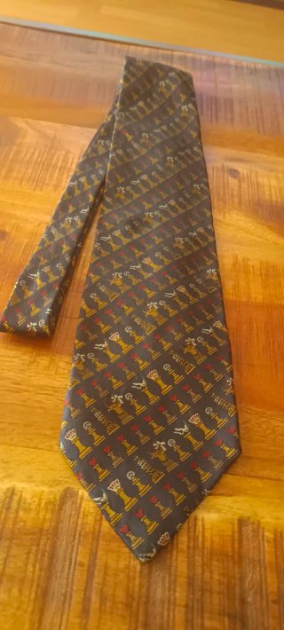 Corbata de seda Moschino Vintage Ajedrez
