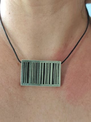 Colgante o broche Plata Ley Diseño Rayas
