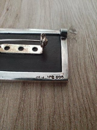 Colgante o broche Plata Ley Diseño Rayas