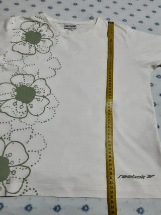 Camiseta Reebok manga corta XL Flores 100% algodón