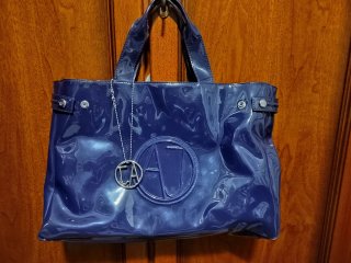 Borsa Armani Jeans lucida blu