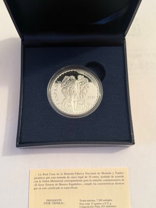 Moneda 10 euros plata 2014 Tesoros Museos Españole