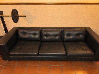 Sofá 3 plazas de piel negra