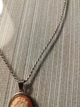 Collar Camafeo Plata Cadena Cordón