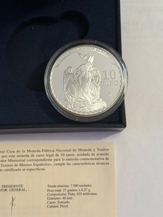 Moneda 10 euros plata Tesoros Museos Españoles