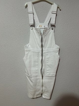 Vestido Peto Blanco vaquero talla M cremallera