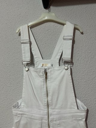 Vestido Peto Blanco vaquero talla M cremallera