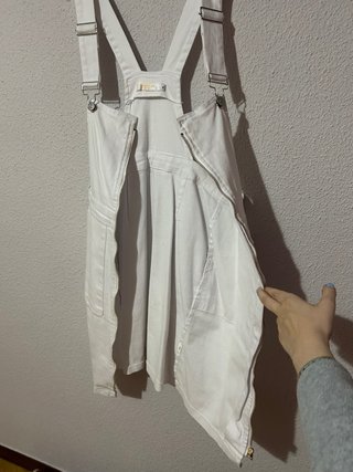 Vestido Peto Blanco vaquero talla M cremallera
