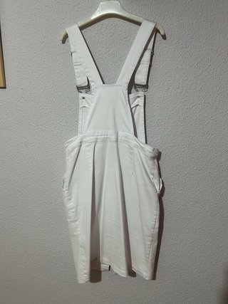 Vestido Peto Blanco vaquero talla M cremallera