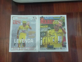 Periódicos Marca y As Pogacar