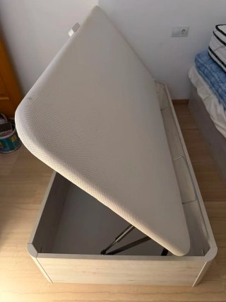 Cama 190x90 con 2 colchones de lana