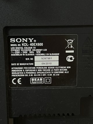 TV Sony Bravia 40 pulgadas